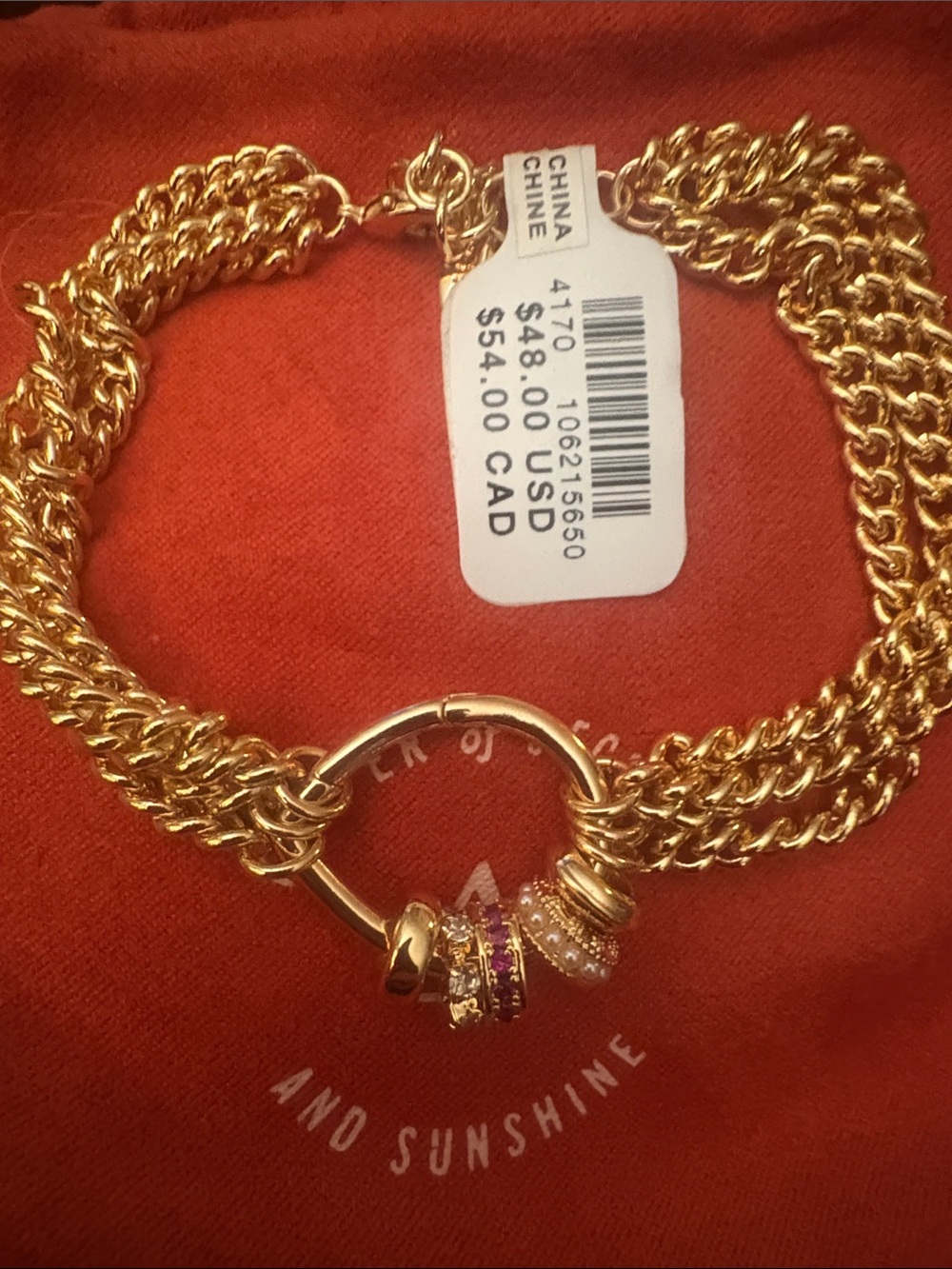 Anthropologie layered Chain O-Ring Bracelet - Picture 5 of 5